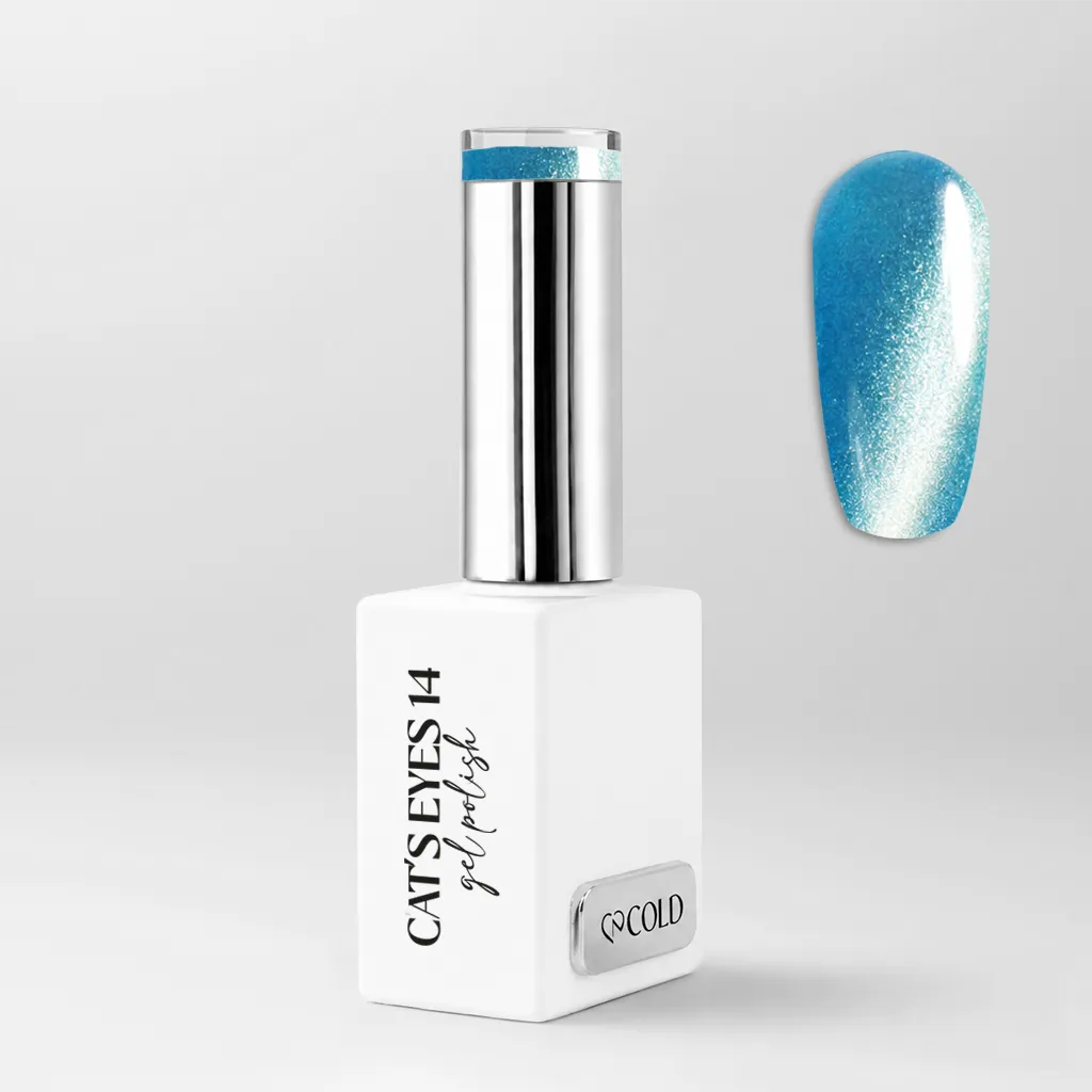 Semipermanente Cat's Eye 14 azzurro Cold Nails flacone
