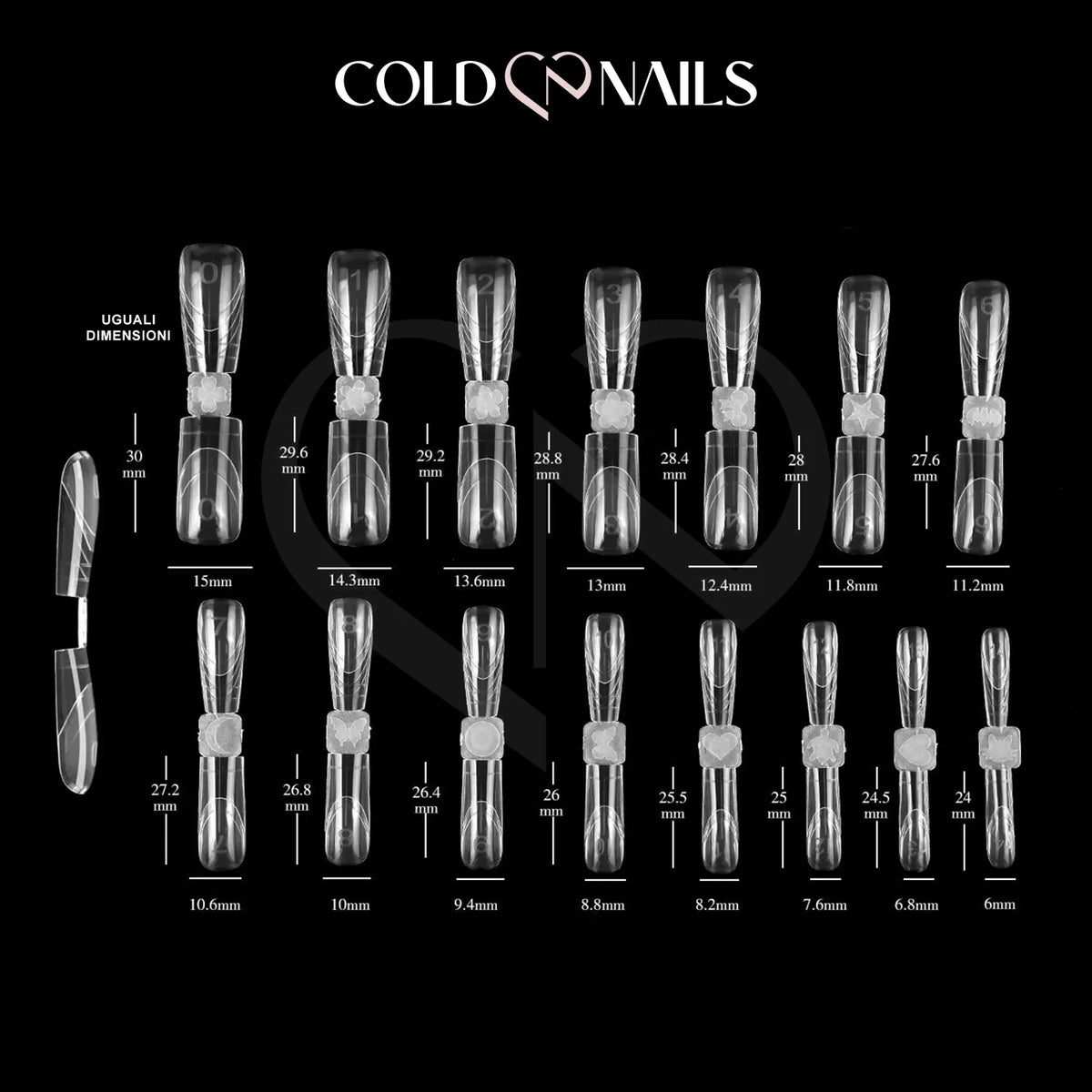 Dual Form French Double - Coffin & Square formine trasparenti riutilizzabili