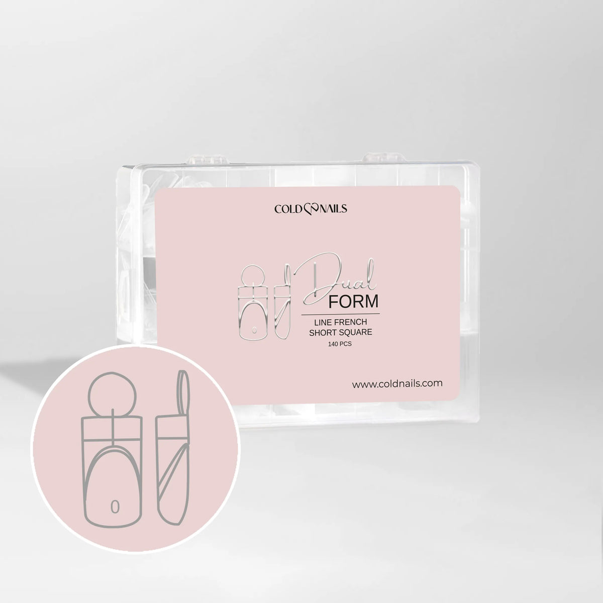 Dual Form Line French Short Square Cold Nails dual form line french short square confezione