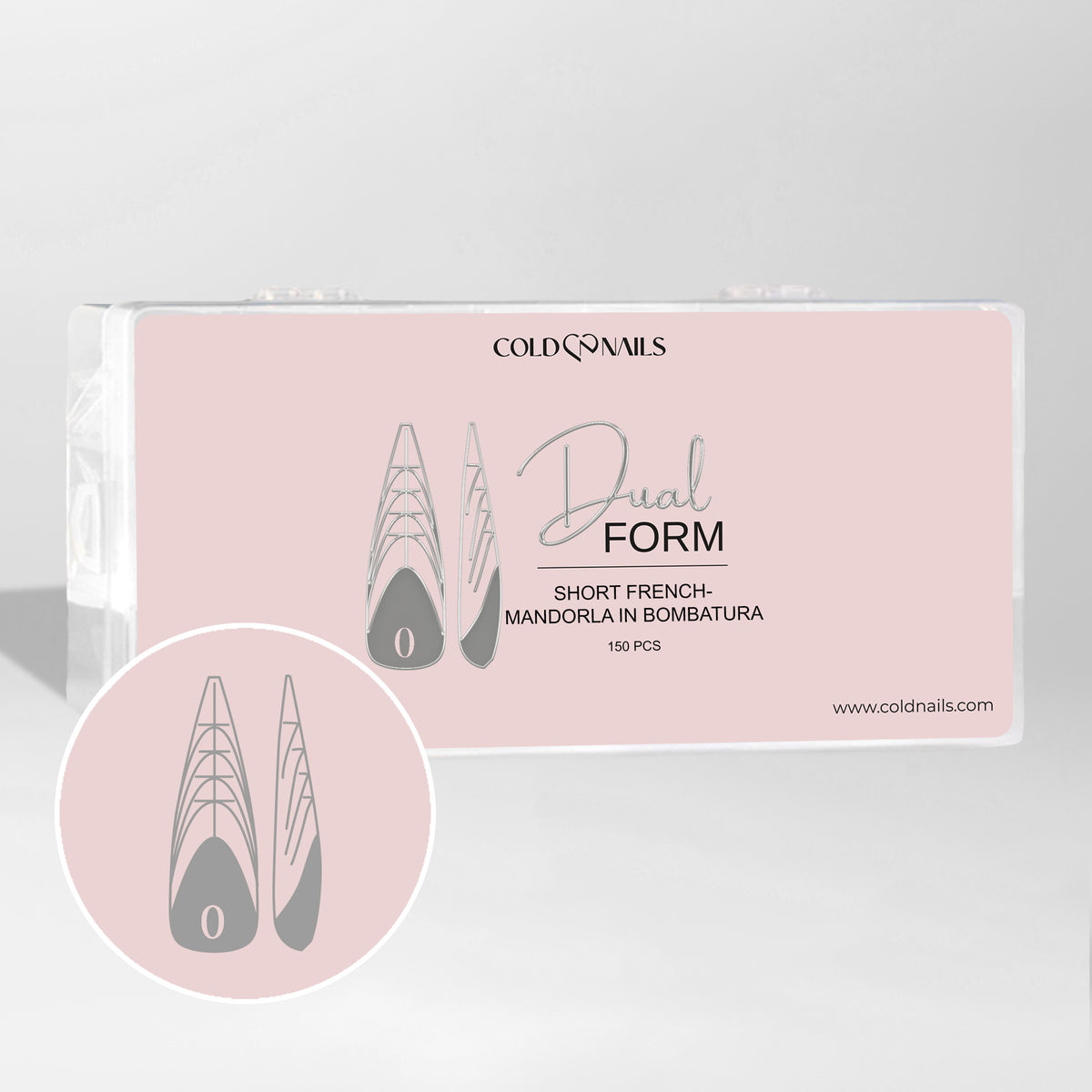Dual Form French - Short Mandorla in Bombatura Cold Nails dual form french short mandorla con bombatura confezione
