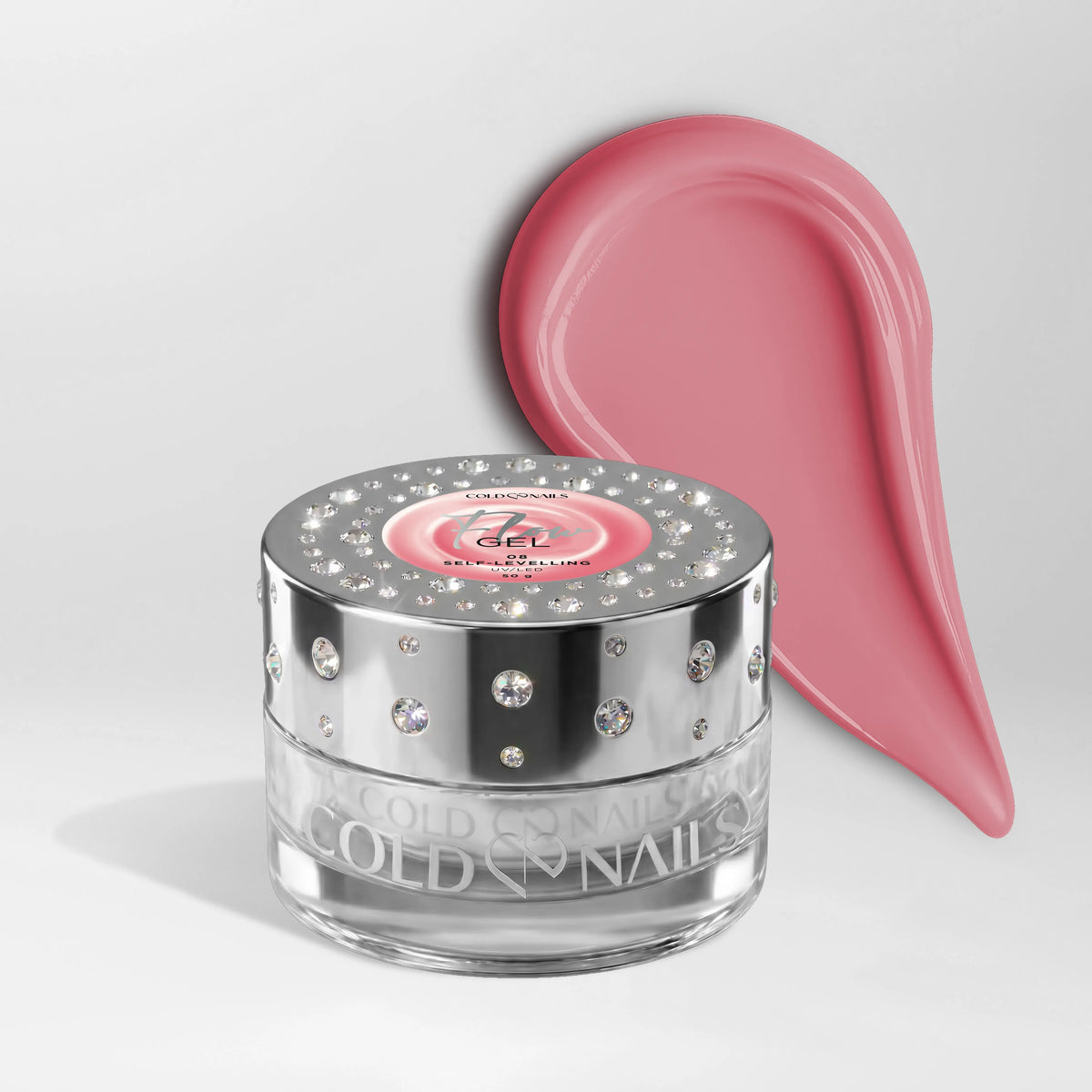 Flow Gel 08 Coral Blush 50g Cold Nails barattolo rosa caldo

