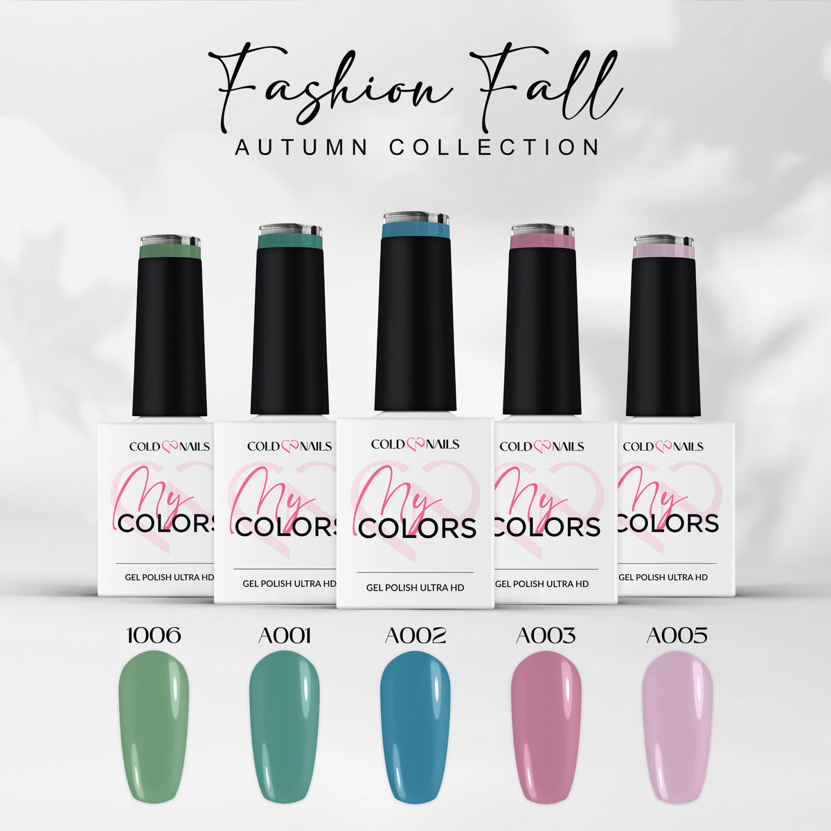 Collezione Autunno Fashion Fall Cold Nails: 5 smalti semipermanenti Trendy Green, Eucalipto, Deep Teal, Dusty Lavender e Orchid