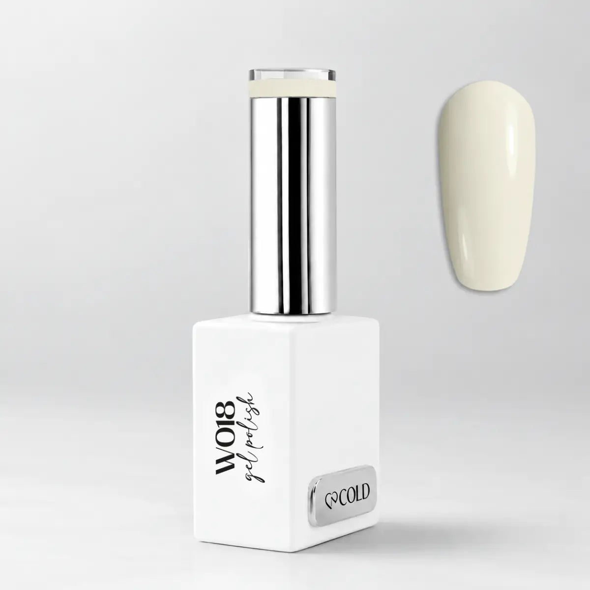 Colore semipermanente W018 Burro Cold Nails, flacone bianco con tip bianco avorio
