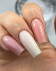 Confronto su unghia dei gel autolivellanti Cold Nails Soft Gel 04 Cotton Blush, Soft Gel 05 Soft Camouflage e Soft Gel 07 Rose Petal