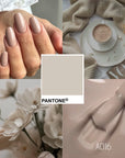 Mood board del Colore Semipermanente A016 Tortora Caffè Cold Nails, manicure e toni tortora e caffè