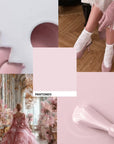 Mood board del Colore Semipermanente A011 Princess, nude rosato della Collezione Princess Vibes Cold Nails